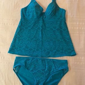 38DD Freya Tankini top with xl bottom in teal